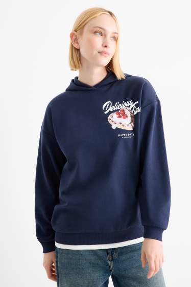 Dames - Hoodie - donkerblauw