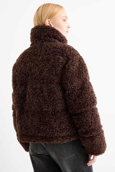 Damen - Teddy-Steppjacke - braun