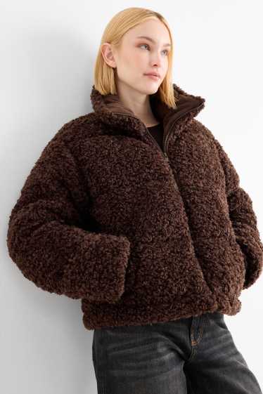 Damen - Teddy-Steppjacke - braun
