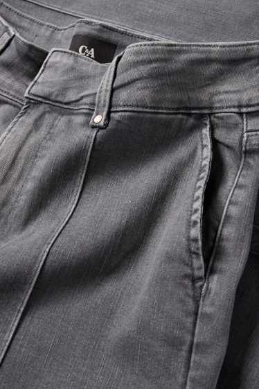 Femmes - Wide leg jean - high waist - jean gris clair
