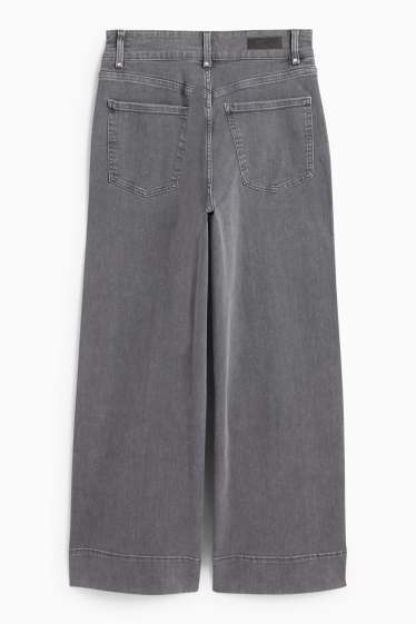 Femmes - Wide leg jean - high waist - jean gris clair
