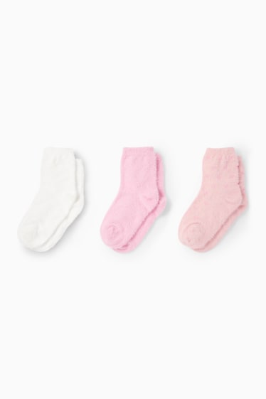 Kinderen: meisjes - Sneakersokken - wit / roze