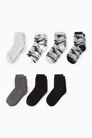 Kinder Jungen - Multipack 7er - Socken - schwarz / grau