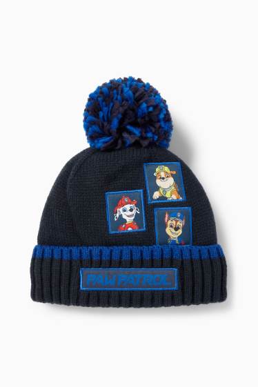 Bambini - PAW Patrol - Chase, Marshall, Rubble - berretto con pompon - blu scuro