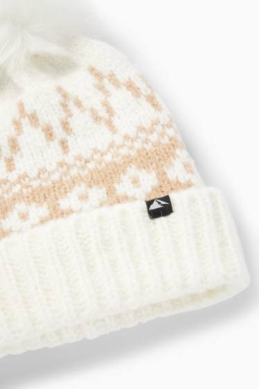 Nena - Gorro d’esquí amb borla - amb motiu - blanc trencat