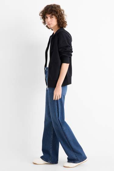 Femei - Wide leg jeans - talie înaltă - LYCRA® - denim-albastru