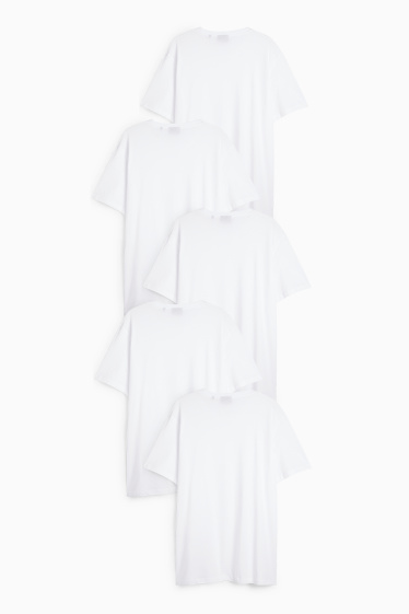 Herren - Multipack 5er - T-Shirt - Regular Fit - weiß