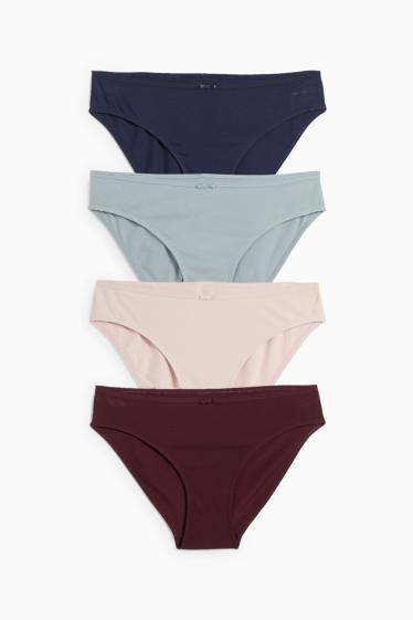 Damen - Multipack 4er - Slip - dunkelrot