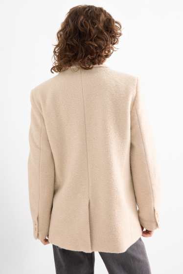 Women - Long blazer - relaxed fit - light beige