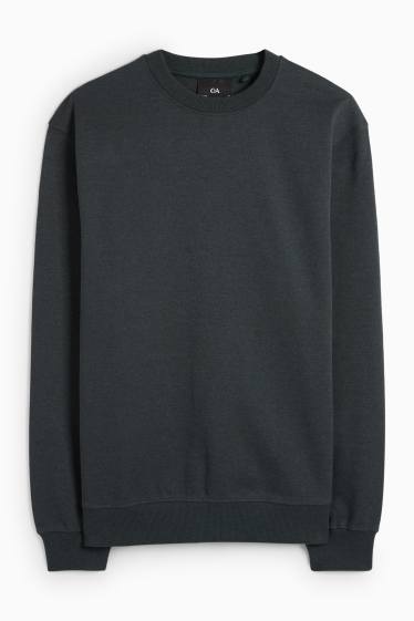 Pánské - Mikina - strukturovaná - tmavozelená