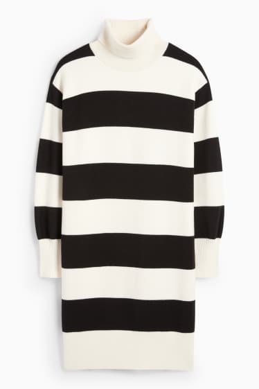 Nena - Vestit de punt de mitja - de ratlles - blanc/negre