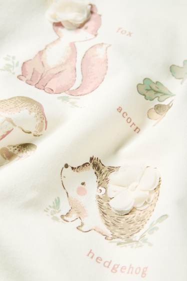 Baby Girls - Fox and hedgehog - baby sweatshirt - cremewhite