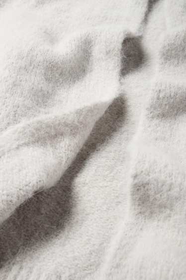 Dámské - Pletený kardigan - světle šedá