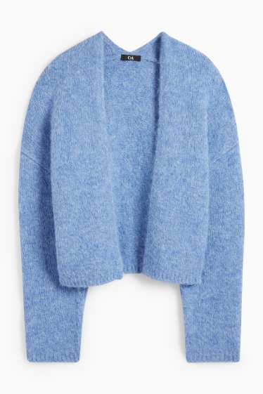 Dámské - Pletený kardigan - světle modrá