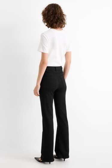 Women - Cloth trousers - high waist - recycled - black
