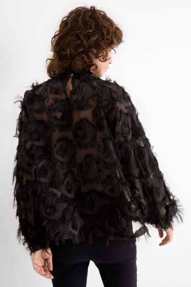 Donna - Blusa frangiata - nero