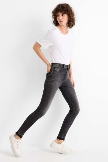 Femei - Skinny jeans - talie înaltă - fibră LYCRA® ADAPTIV - denim-gri