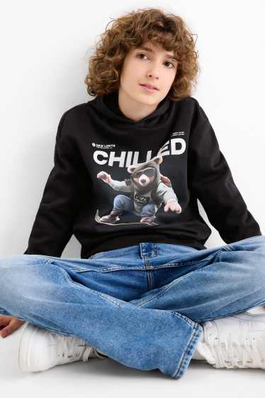 Enfants garçons - Snowboard - sweat à capuche - noir