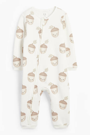 Unisex - Eikel - babypyjama - crème wit