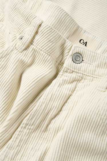Dona - Pantalons de pana - mid waist - barrel leg - blanc trencat