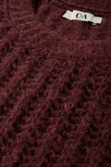 Dámské - Svetr - žebrovaný - bordeaux