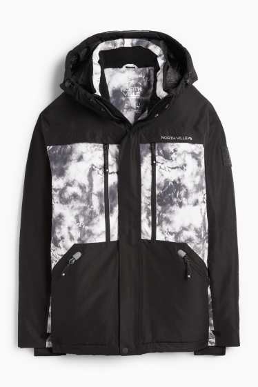 Kinderen: jongens - Ski-jas met capuchon - waterdicht - zwart