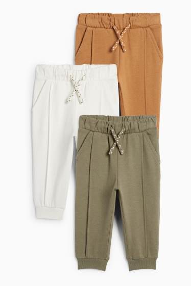 Bébés garçons - Lot de 3 - pantalons de jogging bébé - blanc / vert