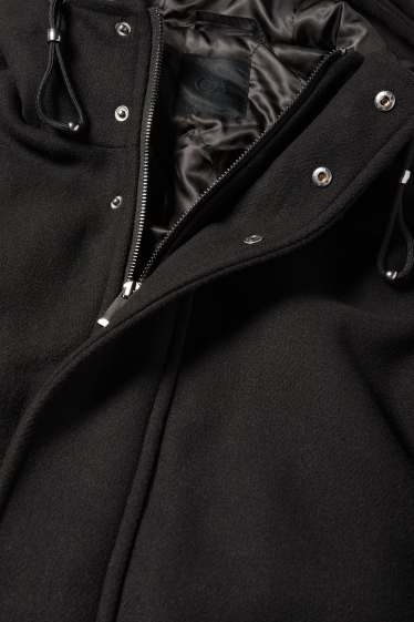 Uomo - Parka con cappuccio - foderato - nero
