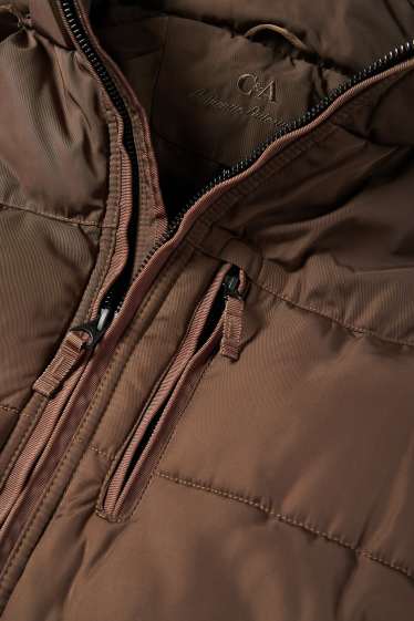 Herren - Stepp-Parka mit Kapuze - dunkelbraun