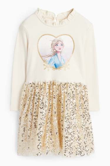 Enfants filles - La Reine des neiges - robe - blanc crème