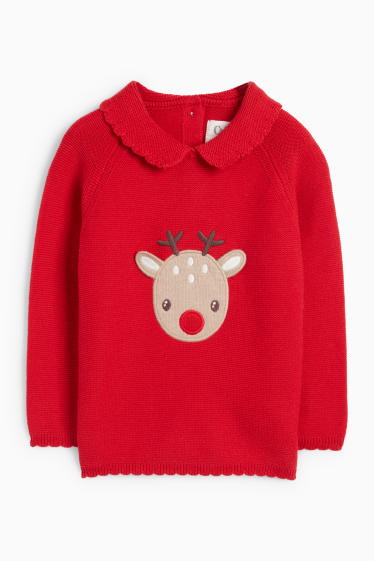 Bébés filles - Renne - tenue de Noël pour bébé - 2 pièces - rouge