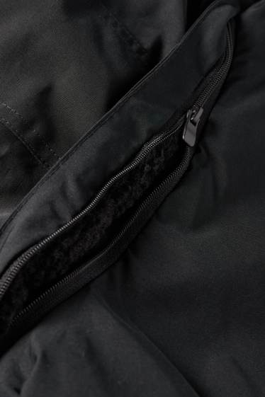 Herren - Jacke mit Kapuze - gefüttert - wasserabweisend - schwarz