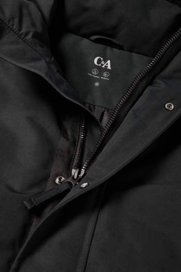 Herren - Jacke mit Kapuze - gefüttert - wasserabweisend - schwarz