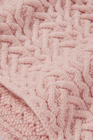 Kinder Mädchen - Schal - Zopfmuster - rosa