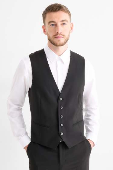 Pánské - Vesta - regular fit - Flex - vlněná směs - černá