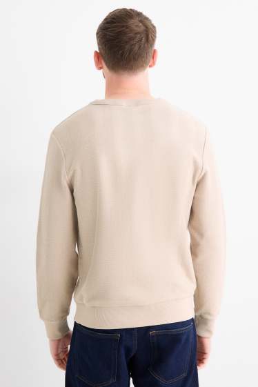 Men - Sweatshirt - textured - beige