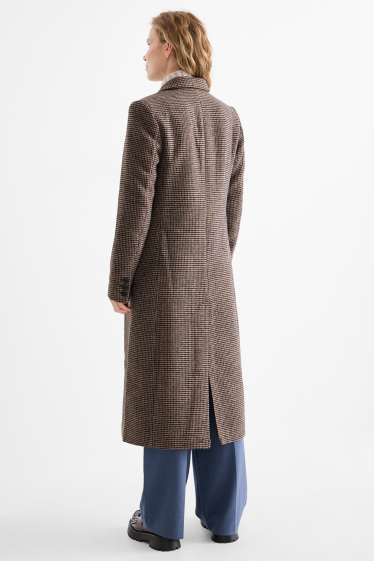 Femmes - Manteau - à carreaux - noir / beige