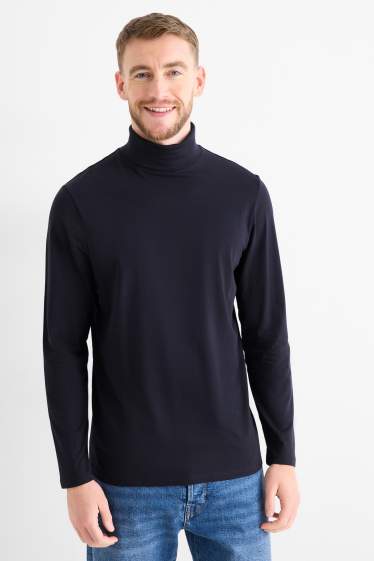 Home - Samarreta de coll alt - blau fosc