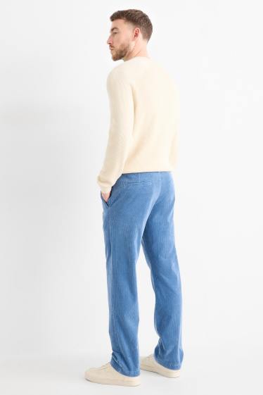 Uomo - Pantaloni chino in velluto - regular fit - azzurro