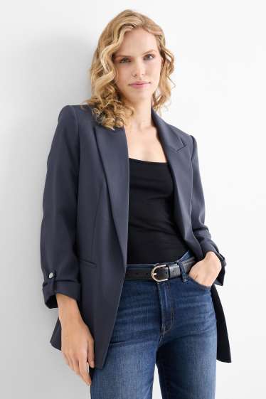 Mujer - Americana larga - regular fit - azul oscuro