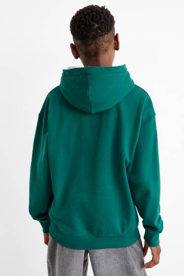 Enfants garçons - Renne et snowboard - sweat à capuche de Noël - vert