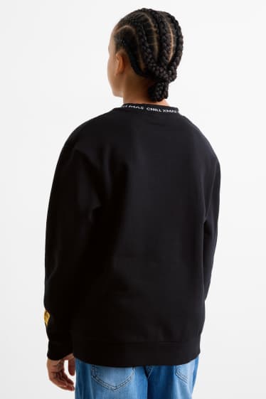 Enfants garçons - Bonhomme de neige - sweat de Noël - noir