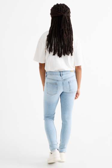 Dzieci dziewczynki - Skinny jeans - LYCRA® - dżins-jasnoniebieski