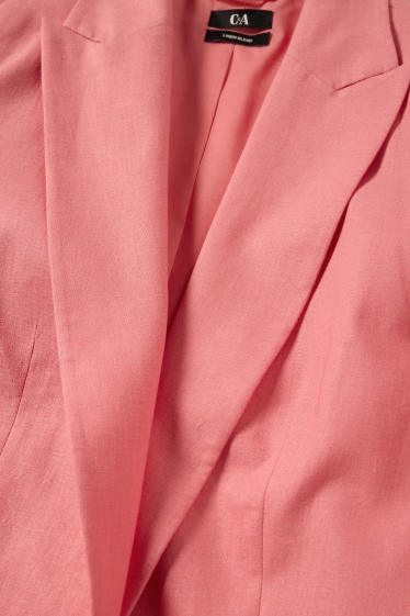 Donna - Blazer lungo - relaxed fit - misto lino - rosa scuro