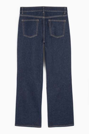 Women - Wide leg jeans - low-rise waist - denim-dark blue