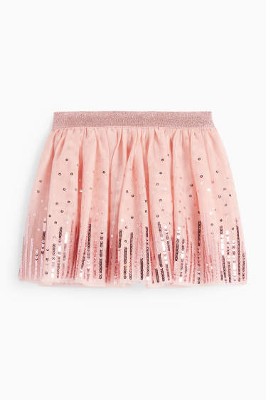 Kinder Mädchen - Pailletten-Rock - rosa