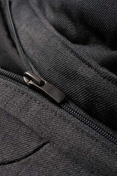 Herren - Steppjacke mit Kapuze - wasserabweisend - dunkelgrau