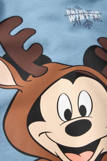 Děti - chlapci - Mickey Mouse - mikina s kapucí - světle modrá
