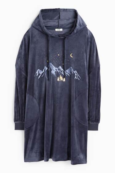 Femei - Pătură tip hanorac - albastru închis