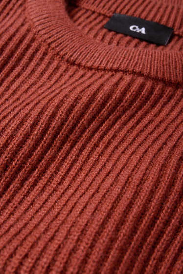 Men - Jumper - ribbed - rust